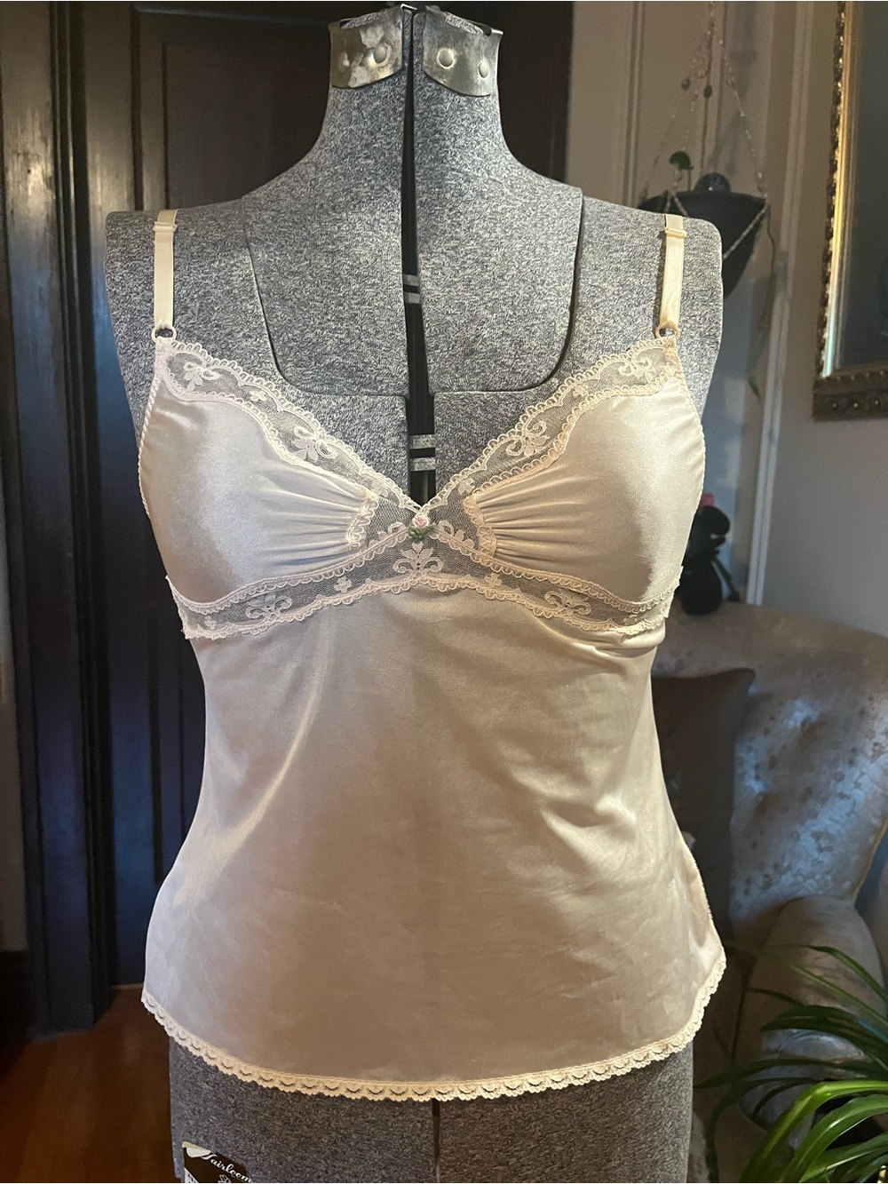 Silk Lace Trim Camisole - Ivory